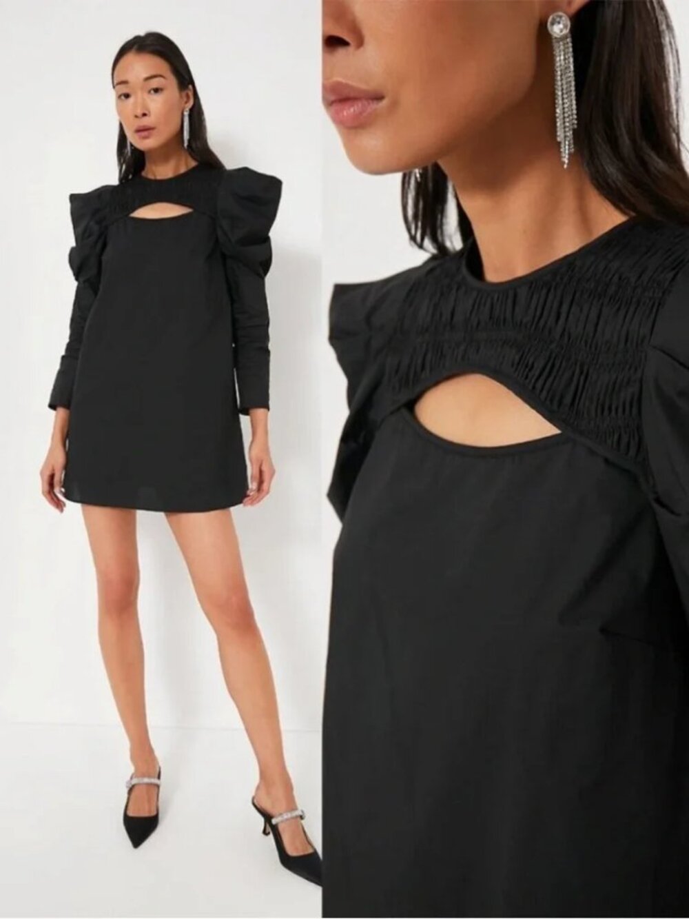 TUCKERNUCK Hyacinth House Black Keyhole Beckett Cocktail Party Mini Dress S